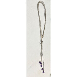 Artisan Made Silver Lariat Y Necklace UNUSUAL